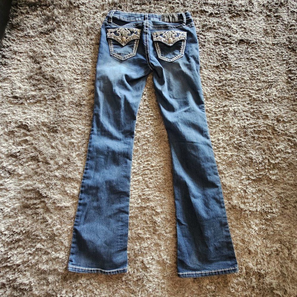 Women's Juniors Soundgirl Bootcut Jeans Medium Wash size 1 / 2 - Picture 7 of 9